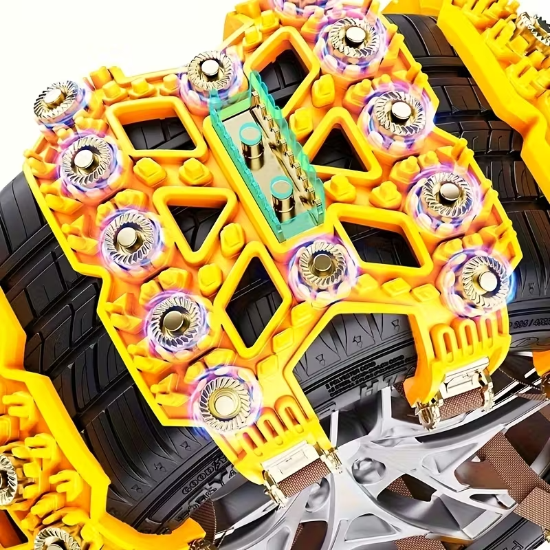 Universal 8PCS TPU Snow Chain Set – Anti-Slip Winter Tire Traction for Cars, 165–245mm Fit, Includes Storage Box & Gloves