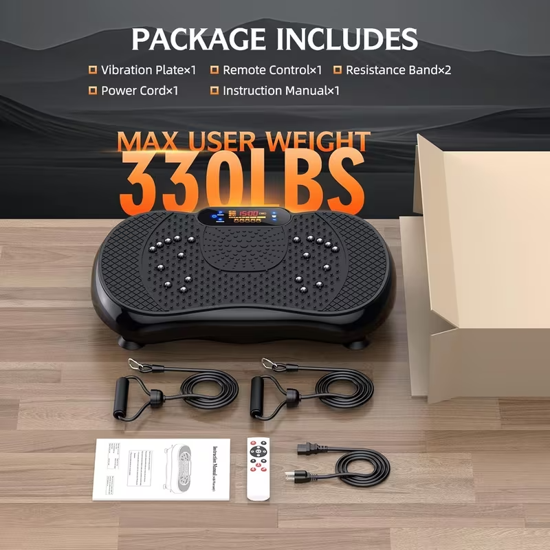 Vibration Plate Exercise Machine – Whole Body Fitness Vibration Platform with Adjustable Speeds, Home Workout Body Training Equipment, 110V/220V
