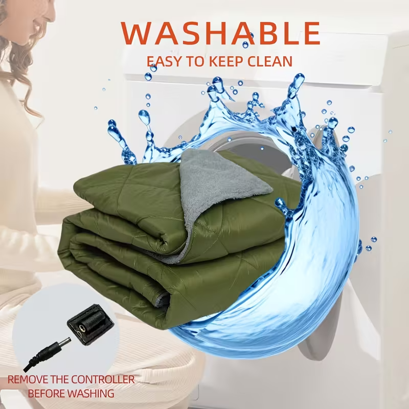 12V Heated Car Blanket with 9 Heat Settings, Lightweight Electric Travel Blanket for Cars, Trucks, SUVs, RVs, Camping, Stadiums, Airplanes, and All-Season Indoor/Outdoor Use