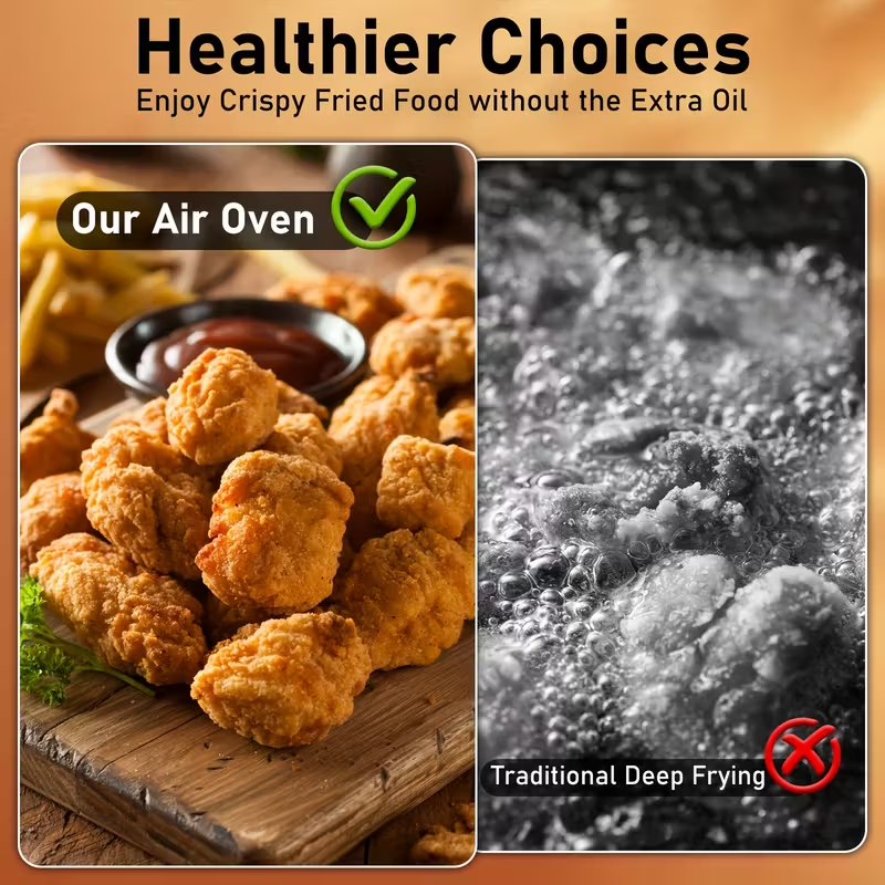 12QT Extra Large Convection Countertop Oven – Multi-Functional Air Fryer Toaster Oven Combo with LED Digital Touchscreen, Visible Window, Stainless Steel Interior, Oil-Free Frying, Baking, Roasting & Broiling – Space-Saving Healthy Cooking Appliance