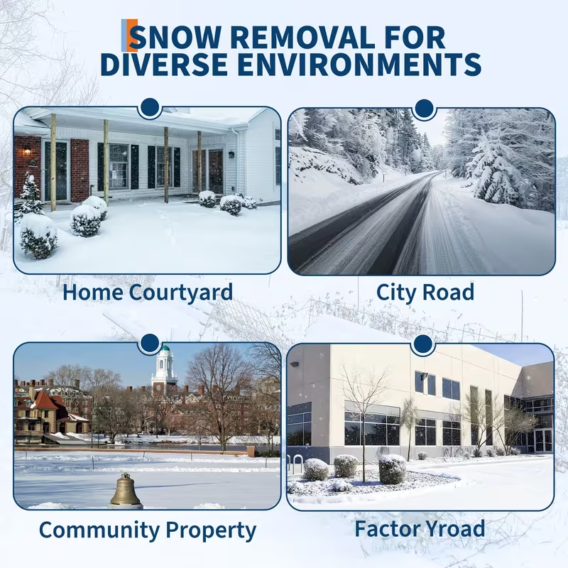 Rolling Snow Shovel with Wheels – Durable Carbon Steel Blade, Single Handle, Pre-Installed Parts for Quick Use, Ideal for Driveway and Walkway Snow Clearing