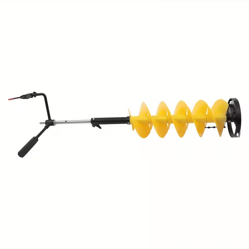 8" Ice Auger Bit + 14" Extension Rod – Heavy-Duty Ice Fishing Drill Kit, Adjustable Adapter for Cordless Drills