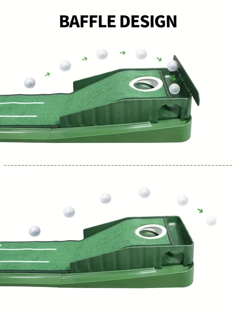 8ft Golf Putting Mat with Precision Alignment Guides – Portable Indoor/Office Putting Green, Durable ABS Base, Compact & Foldable Design, Perfect for Men’s Golf Training, Home & Office Entertainment