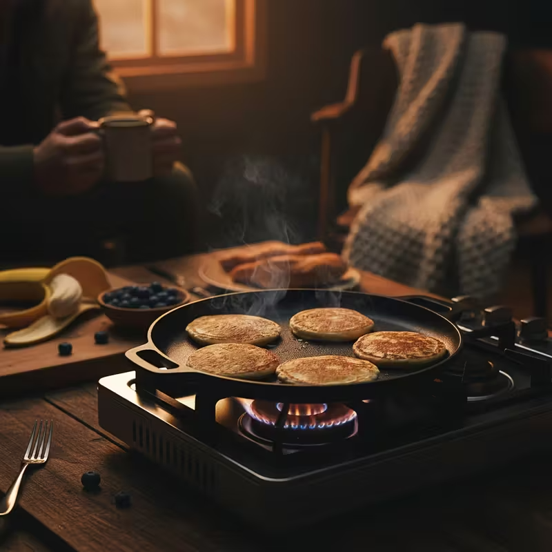 6"/8"/10" Cast Iron Frying Pans with Dutch Oven and Two Grills – Durable Non-Stick Cookware Set for Home Kitchen, Camping, Stove, Induction, and Open Fire