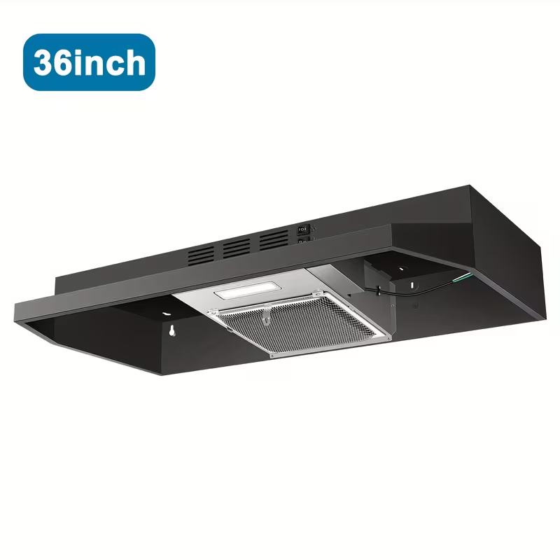 36-Inch Stainless Steel Under Cabinet Range Hood, Ducted/Ductless Convertible, 350 CFM 2-Speed Exhaust Fan with LED Light and Aluminum Mesh Filter