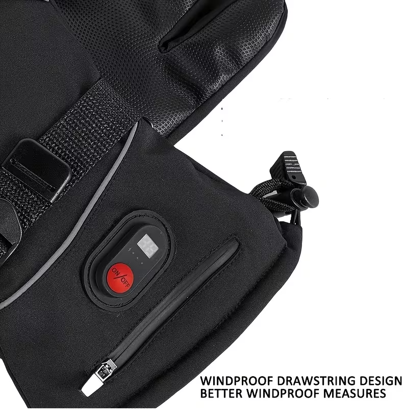 Lithium Battery Heated Gloves with Temperature Display | Full-Finger Touch Screen | Dual Power (Battery/USB) | Winter Cycling & Outdoor Thermal Gloves for Men