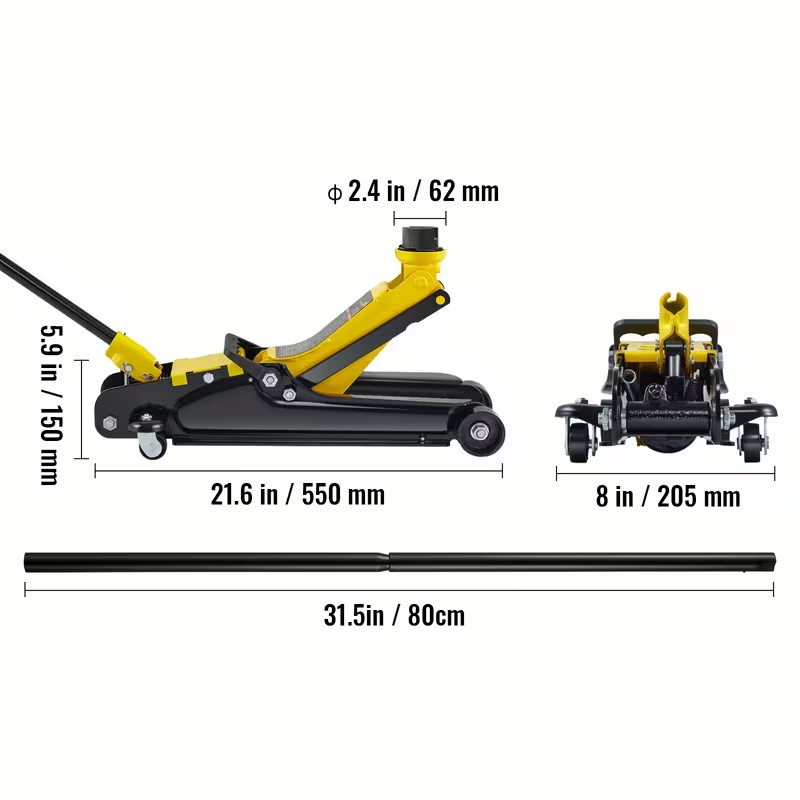 2.5 Ton Heavy-Duty Single Cylinder Manual Lift, Portable Iron Jack for Trucks, RVs, Boats – 1-Person Compact Hydraulic Elevator