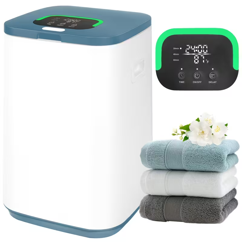 Square Towel Warmer Bucket with LED Display – 23L Large Capacity, Three Heating Levels & Delay Start Function, Ideal for Bathrooms, Bedrooms, and Spa Use