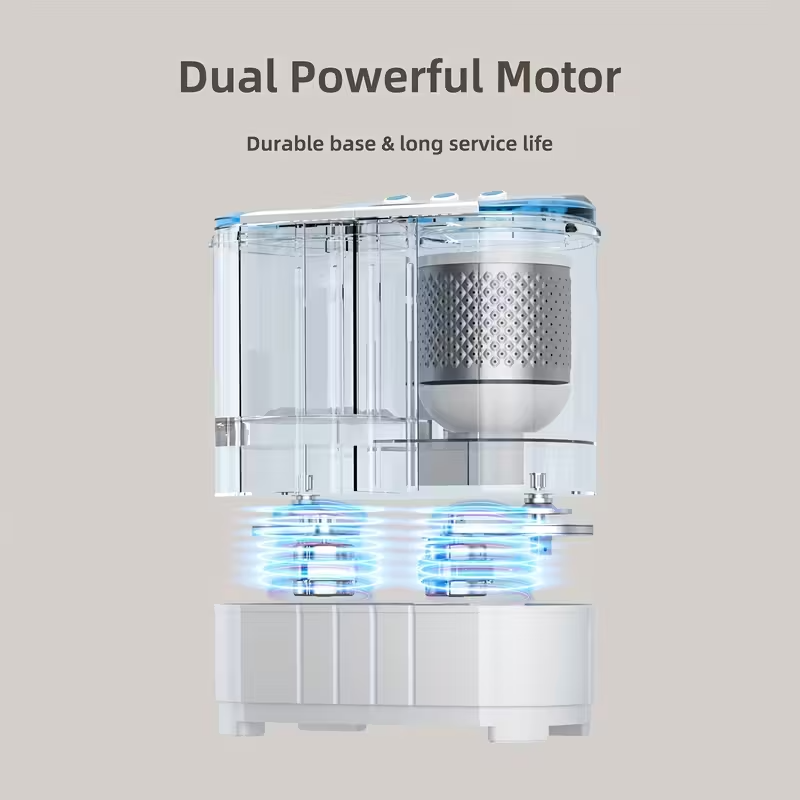 Semi-Automatic Portable Twin Tub Washing Machine, 13 lb Washer & Spinner Combo (8.5 lb Wash + 4.5 lb Spin) for Apartment, Dorm, RV, and Camping, 110V