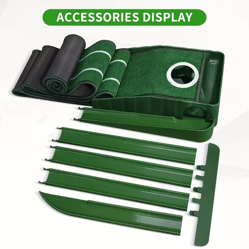 8ft Golf Putting Mat with Precision Alignment Guides – Portable Indoor/Office Putting Green, Durable ABS Base, Compact & Foldable Design, Perfect for Men’s Golf Training, Home & Office Entertainment