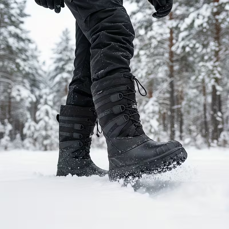 21" Snowshoes with Adjustable Trekking Poles – Red/Black Lightweight Snowshoe Set for Men, Women & Youth, Ideal for Snow Hiking & Cross-Country Walking