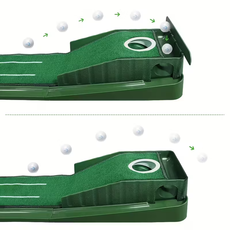 8ft Golf Putting Mat with Precision Alignment Guides – Portable Indoor/Office Putting Green, Durable ABS Base, Compact & Foldable Design, Perfect for Men’s Golf Training, Home & Office Entertainment