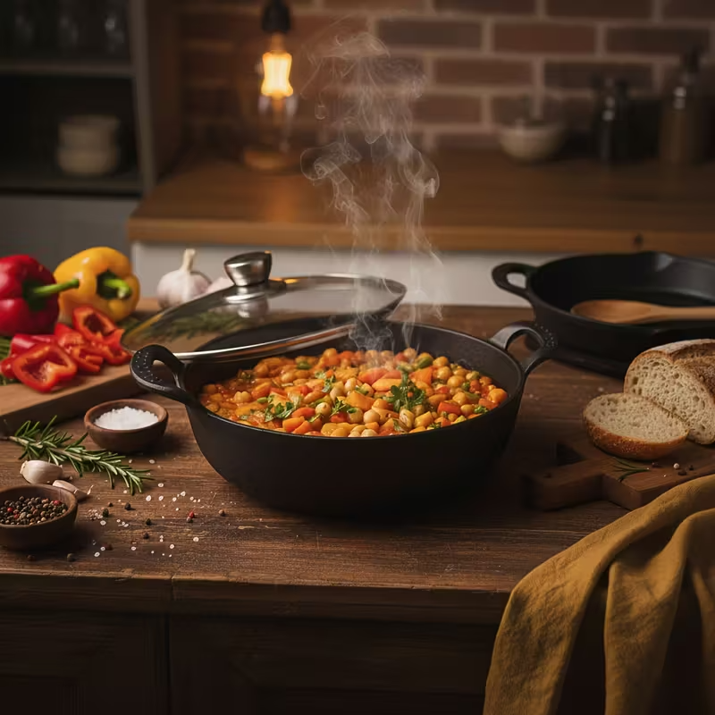 6"/8"/10" Cast Iron Frying Pans with Dutch Oven and Two Grills – Durable Non-Stick Cookware Set for Home Kitchen, Camping, Stove, Induction, and Open Fire