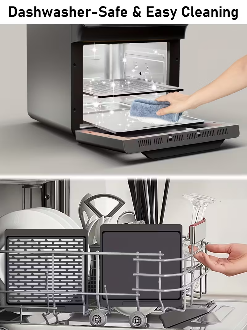 12QT Extra Large Convection Countertop Oven – Multi-Functional Air Fryer Toaster Oven Combo with LED Digital Touchscreen, Visible Window, Stainless Steel Interior, Oil-Free Frying, Baking, Roasting & Broiling – Space-Saving Healthy Cooking Appliance