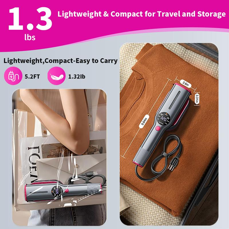 Portable Garment Steamer for Clothes, 2-in-1 Handheld Steamer and Iron, 7 Steam Modes with LED Display, Fast Heating Travel Clothing Steamer with 90-Degree Swivel Handle, Gift for Home and Travel