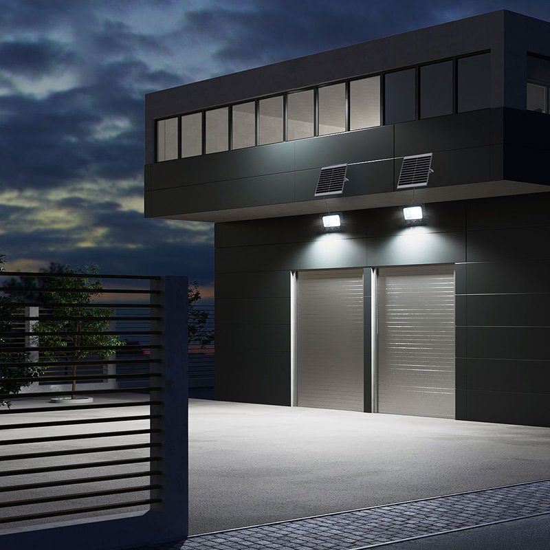 Two-Piece Solar LED Street Light/Garden Flood Light for Outdoor Rural Lighting, 300W, LiFePO4 Battery, 55W Solar Panel, Model GTS-FL300