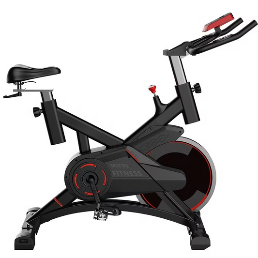 Indoor Exercise Bike for Home Gym – 6KG Flywheel Stationary Cycling Bike with Adjustable Resistance, Quiet Belt Drive, LCD Monitor & Comfortable Seat